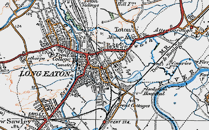 Old map of Long Eaton in 1921
