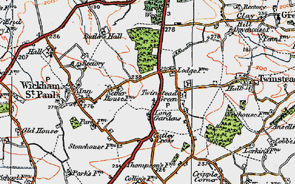 Old map of Long Gardens in 1921