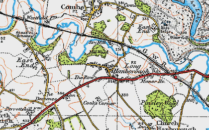 Old map of Long Hanborough in 1919