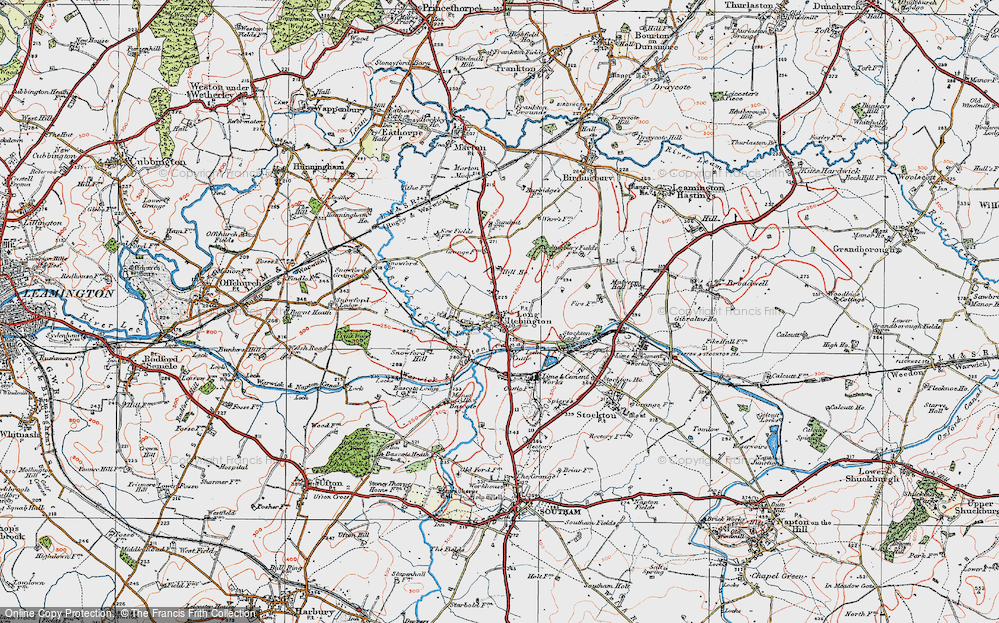 Old Map of Long Itchington, 1919 in 1919