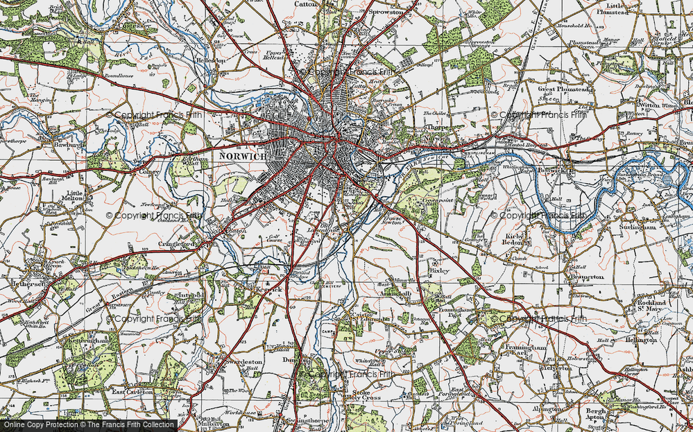 Old Map of Long John's Hill, 1922 in 1922