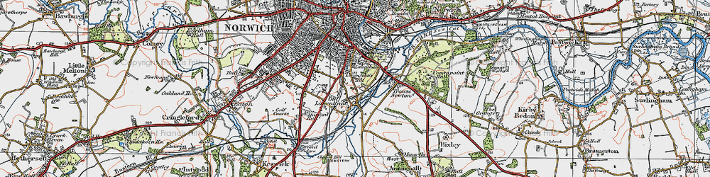 Old map of Long John's Hill in 1922