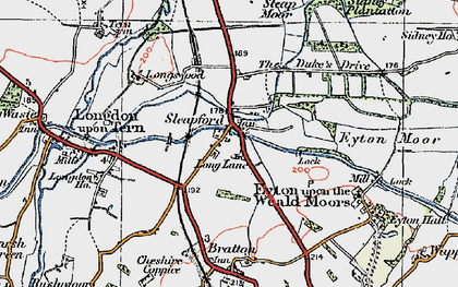 Old map of Long Lane in 1921