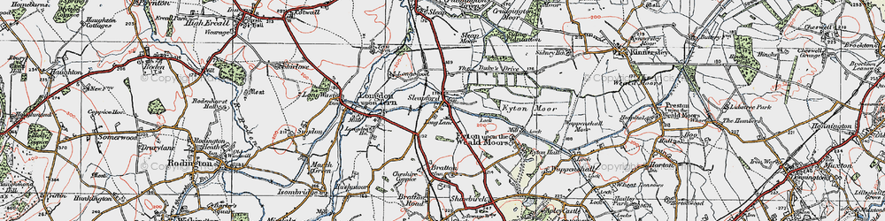 Old map of Long Lane in 1921