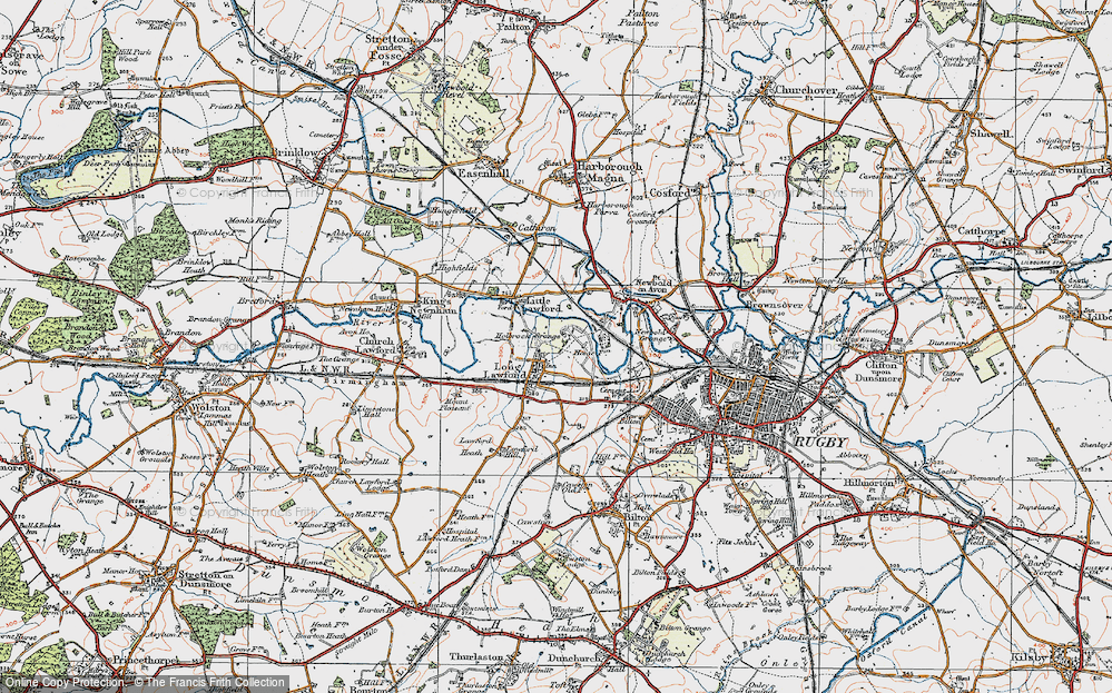 Old Map of Long Lawford, 1920 in 1920