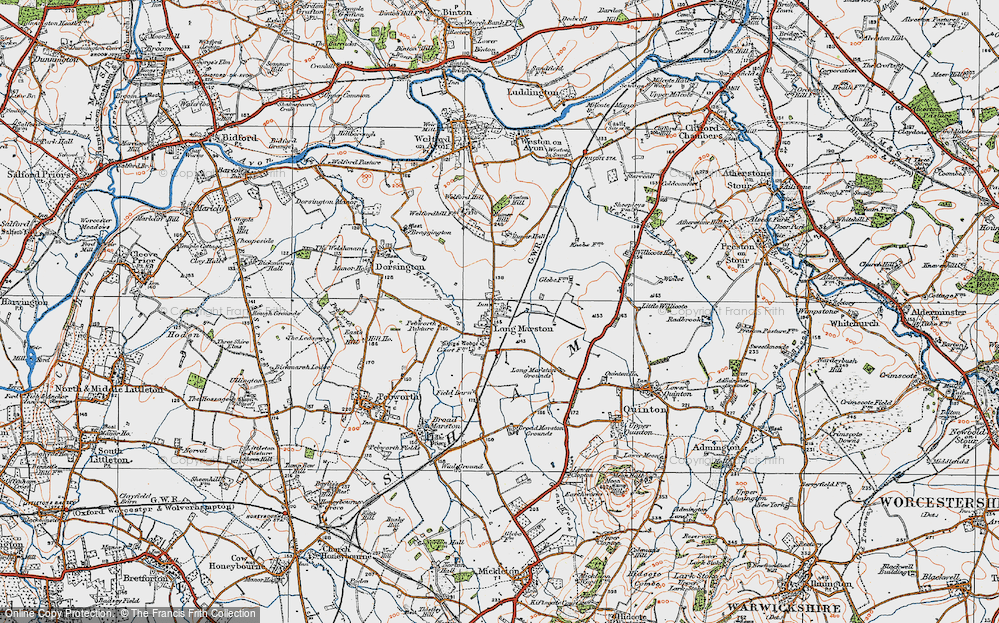 Old Map of Long Marston, 1919 in 1919