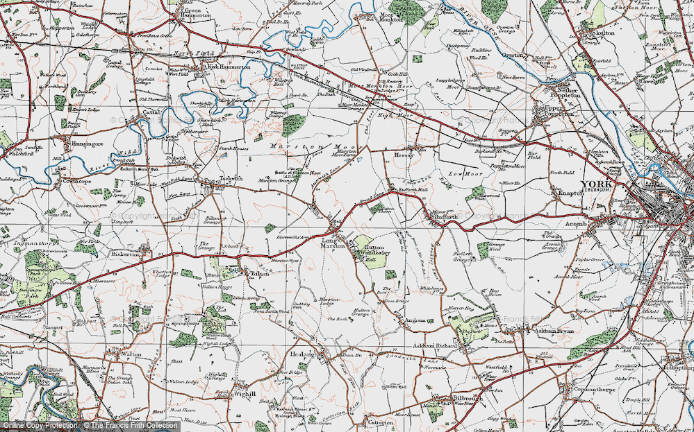 Old Map of Long Marston, 1924 in 1924