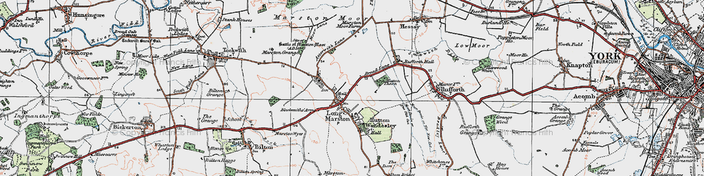 Old map of Long Marston in 1924