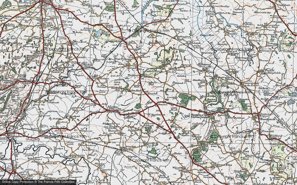 Old Map of Long Oak, 1921 in 1921