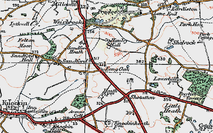 Old map of Long Oak in 1921
