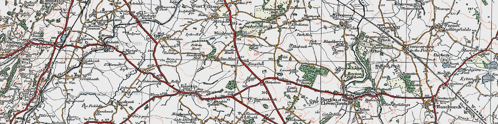 Old map of Long Oak in 1921