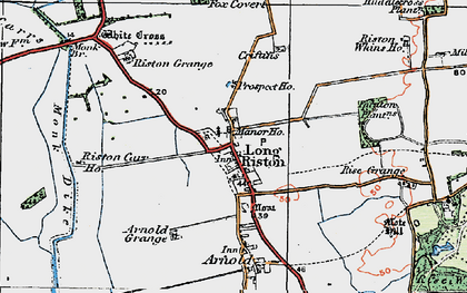 Old map of Long Riston in 1924