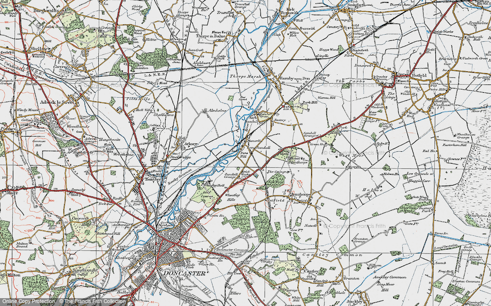 Old Map of Long Sandall, 1923 in 1923