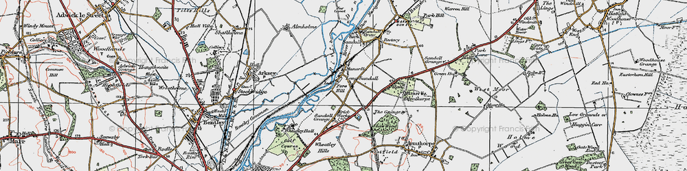 Old map of Long Sandall in 1923