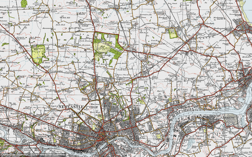 Old Map of Longbenton, 1925 in 1925