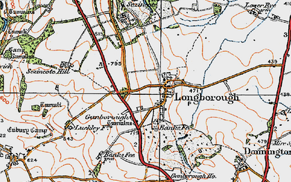 Old map of Longborough in 1919