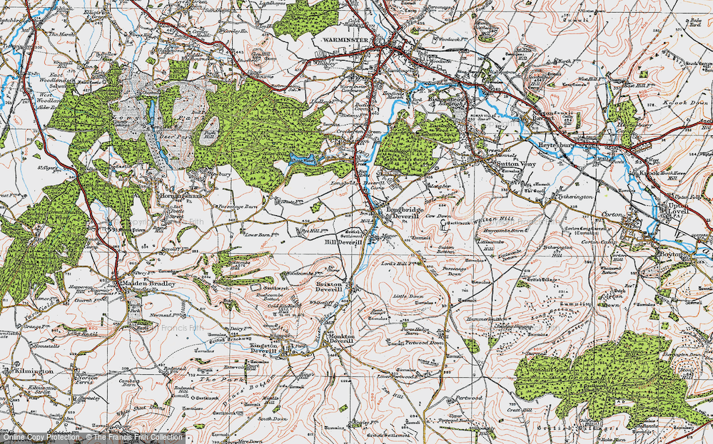 Old Map of Longbridge Deverill, 1919 in 1919