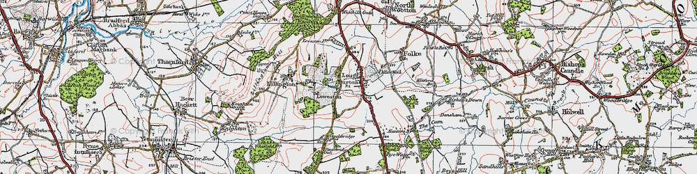 Old map of Longburton in 1919