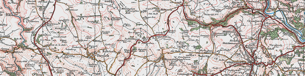 Old map of Ballidonmoor in 1923