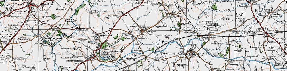 Old map of Longcot in 1919