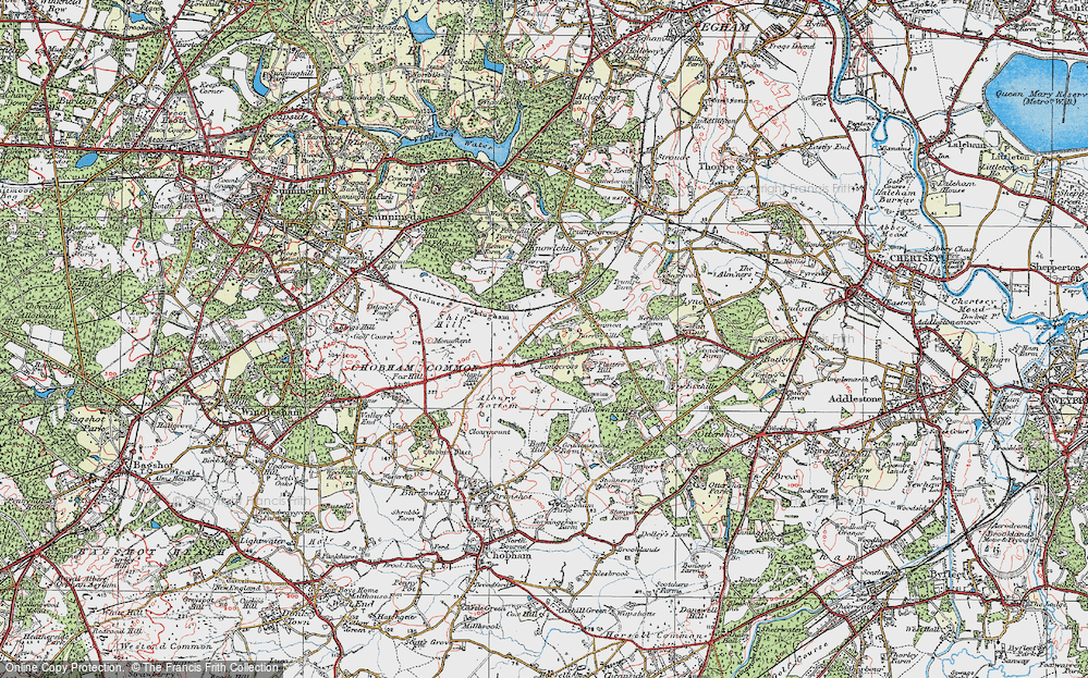Old Map of Longcross, 1920 in 1920