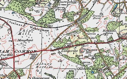 Old map of Longcross in 1920