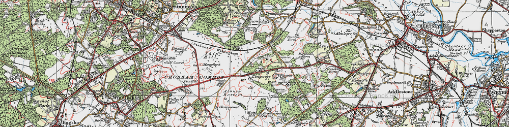 Old map of Longcross in 1920