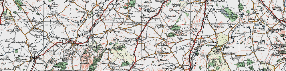 Old map of Longden in 1921