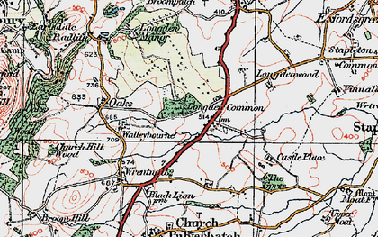 Old map of Longden Common in 1921