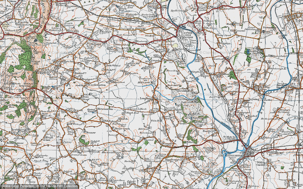 Old Map of Longdon, 1920 in 1920