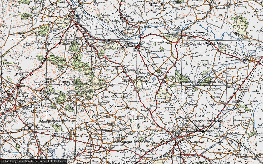 Old Map of Longdon Green, 1921 in 1921