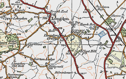 Old map of Longdon Green in 1921