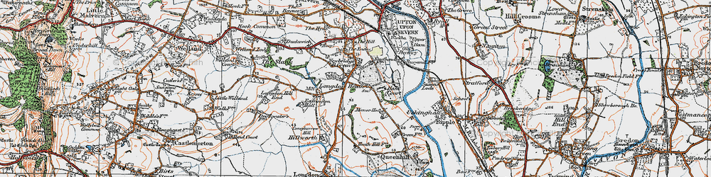 Old map of Longdon Heath in 1920