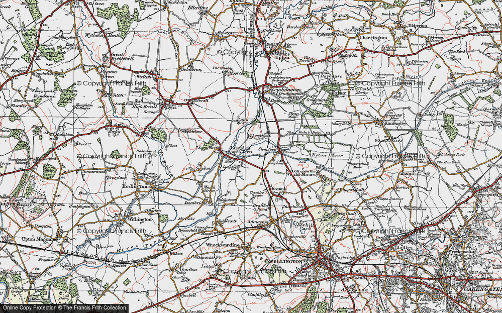 Old Map of Historic Map covering Longswood in 1921