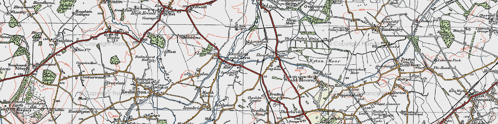 Old map of Longdon on Tern in 1921