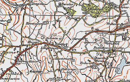 Old map of Longdowns in 1919