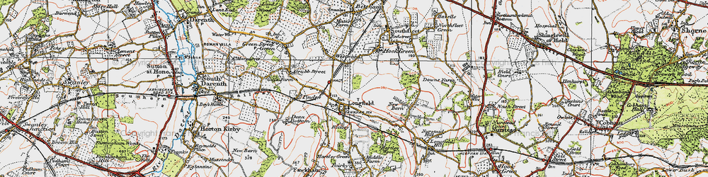 Old map of Longfield in 1920