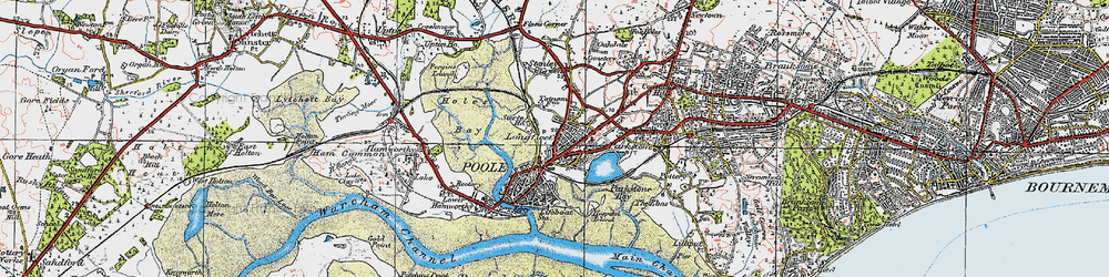 Old map of Poole Park in 1919