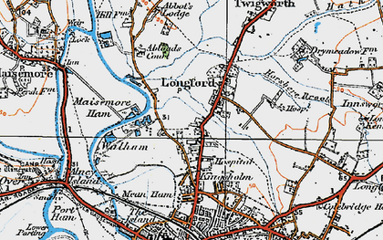 Old map of Longford in 1919