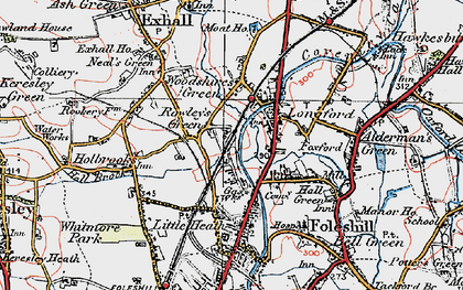 Old map of Longford in 1920