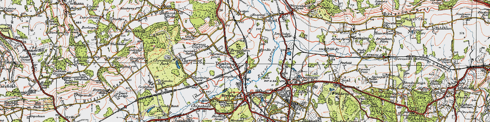 Old map of Longford in 1920