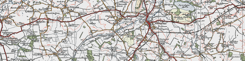 Old map of Longford in 1921