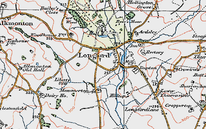 Old map of Longford in 1921
