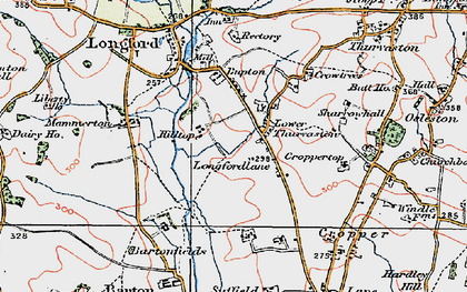 Old map of Longfordlane in 1921
