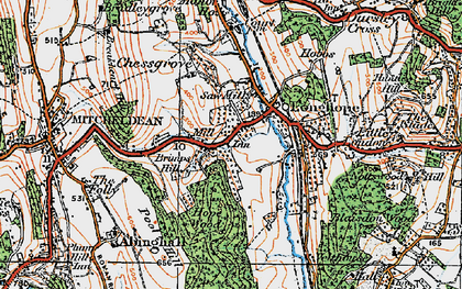 Old map of Longhope in 1919