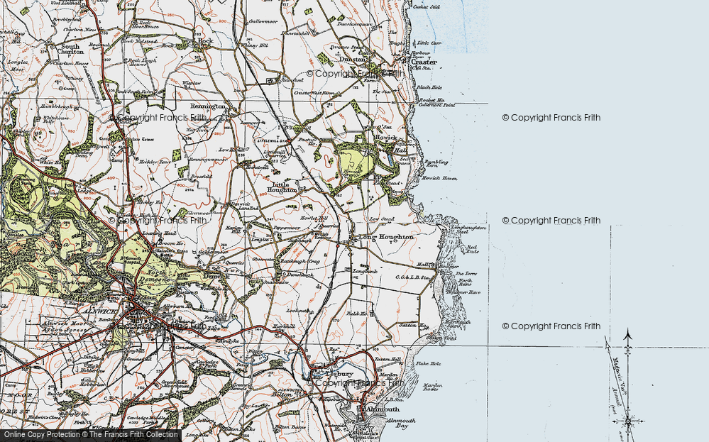 Old Map of Longhoughton, 1926 in 1926
