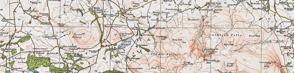 Old map of Brae Fell in 1925
