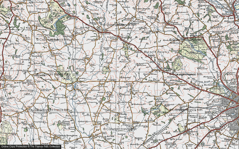 Old Map of Longlane, 1921 in 1921