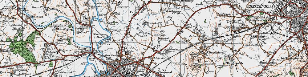 Old map of Longlevens in 1919