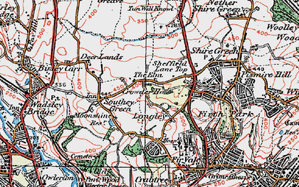 Old map of Longley in 1923